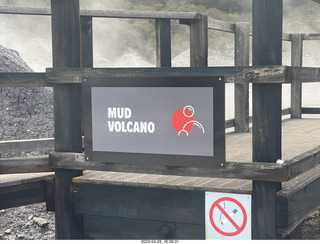 253 a1s. New Zealand - Hell's Gate - mud and thermal walk - sign MUD VOLCANO