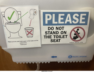 15 a1s. New Zealand - Hukafalls Jet (wrong place) - please do not stand on the toilet seat  - sign