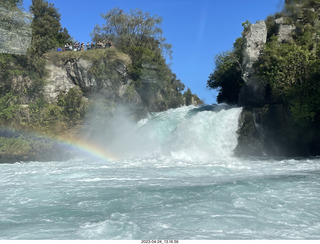76 a1s. New Zealand - Huka Falls River Cruise + waterfall + rainbow
