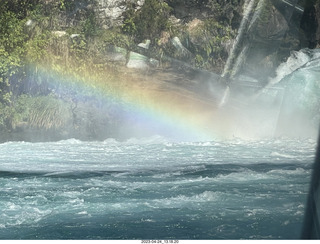 82 a1s. New Zealand - Huka Falls River Cruise + waterfall + rainbow