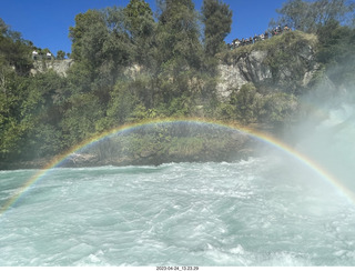 114 a1s. New Zealand - Huka Falls River Cruise + waterfall + full rainbow