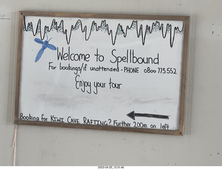 57 a1s. New Zealand - Spellbound Glowworm & Cave Tours - Welcome sign