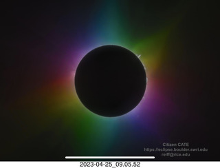 220 a1s. total solar eclipse picture with false color