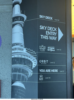 145 a1s. New Zealand - Auckland Sky Tower 51st floor view signs