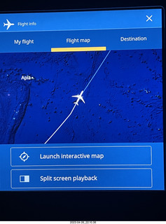 345 a1s. airline in-flight map