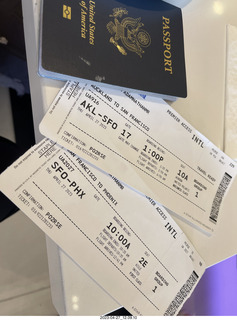 78 a1s. New Zealand - Auckland Airport - passport and boarding passes