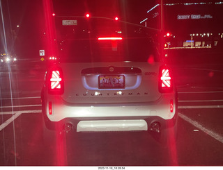 Austin Mini Cooper with silly wrong-way tail lights
