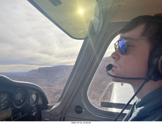 Tyler flying N8377W with sunglasses