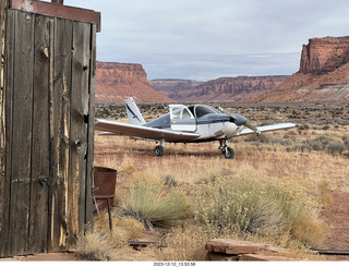 191 a20. Happy Canyon airstrip - old buildings and stuff + N8377W