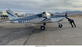 257 a20. Canyonlands Airport (CNY) - Tyler pushing N8377W back