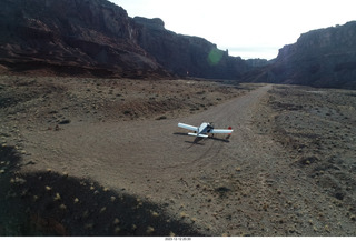 Tyler drone photo - Hidden Splendor airstrip + N8377W + Adam and Tyler