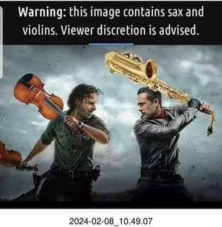 Facebook - image with sax and violins