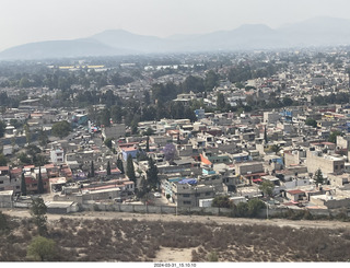 aerial - airline flight to Mexico City