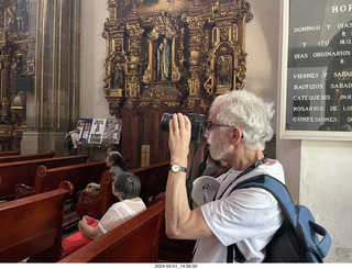 Mexico City - Coyoacan - church - Howard Simkover taking a picture