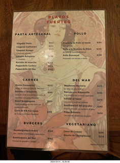 126 a24. Mexico City menu