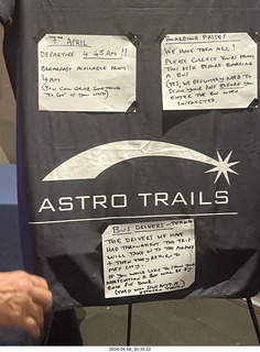 back at hotel - Astro Trails desk instructions for tomorrow