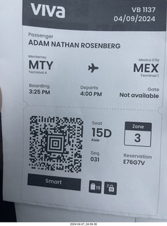 3 a24. future boarding pass to Mexico City (MTY-MEX-1525-1600)