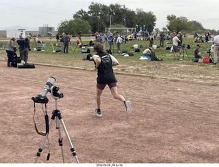 32 a24. Torreon eclipse day - Gwyneth Hueter running