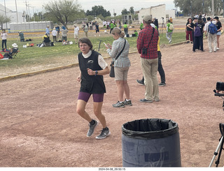 37 a24. Torreon eclipse day - Gwyneth Hueter running