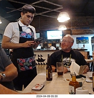 dinner - waiter and Adam