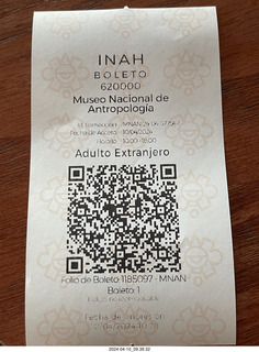 Mexico City - Museum of Anthropology ticket