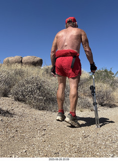 Lost Dog Wash hike - Adam shirtless legs and back