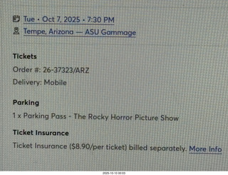 ASU Gamage - The Rocky Horror Picture Show ticket