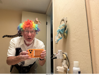 Adam on Halloween with Pickle on my shoulders