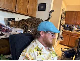 Adam on Halloween with Pickle on my shoulders