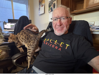 Adam on Halloween with pickle on my shoulders