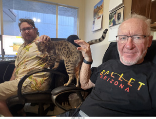 Noah and Adam and cat Pickle