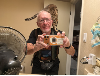 cat Pickle on my shoulder