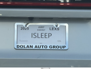 strange ISLEEP license plate