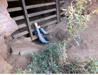 194 a2q. Utah -  Mineral Canyon hike -  mine interior - Tyler leaving
