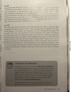 New York City - Manhattan - Lincoln Center - Metropolitan Opera - I Puritani program