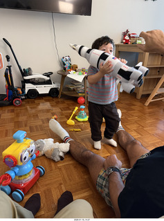 New York City - Manhattan - godson Anthony Jr. with rocket toy