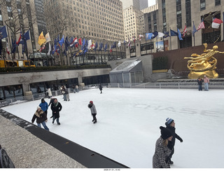 New York City - Manhattan - Rockafeller Center - ice skating rink with Prometheus