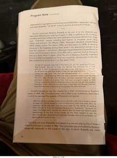 New York City - Manhattan - Metropolitan Opera Madama Butterfly - program