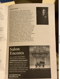 New York City - Manhattan - Carnegie Hall program