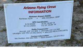 Motown airstrip (5AZ6) - Arizona Flying Circus - information sign