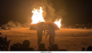 Arizona Flying Circus - night - Christmas trees on fire