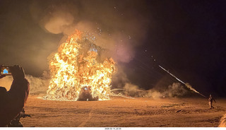 Arizona Flying Circus - night - Christmas trees on fire