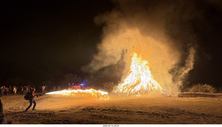 Arizona Flying Circus - night - Christmas trees on fire - helper - flamethrower
