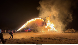 Arizona Flying Circus - night - Christmas trees on fire - Adam