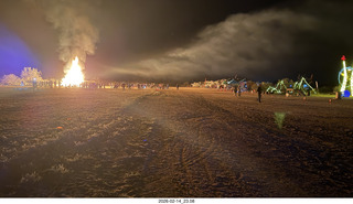 Arizona Flying Circus - night - Christmas trees on fire