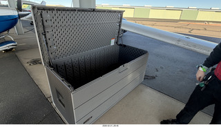 Tyler and new airplane storage box