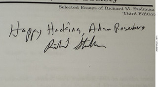 package from Craig - Richard Stallman autographed book