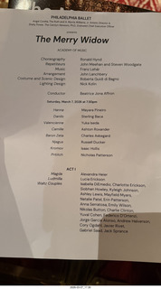Philadelphia - Academy of Music - Philadelphia Ballet - The Merry Widow - program