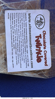chocolate covered twinkie label