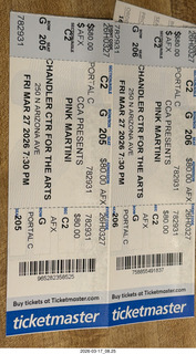 my friend's tickets for Pink Martini